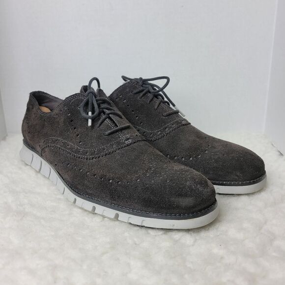 Cole Haan Zerogrand Mens Size 13 Black Suede Leather Wingtip Oxford M C23740 - Picture 1 of 10